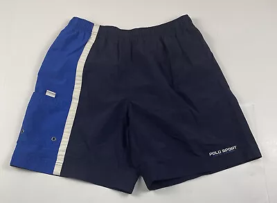 Vintage Polo Sport Ralph Lauren Swim Trunks Swimsuit Navy Blue Men's Sz Medium  • $29.95