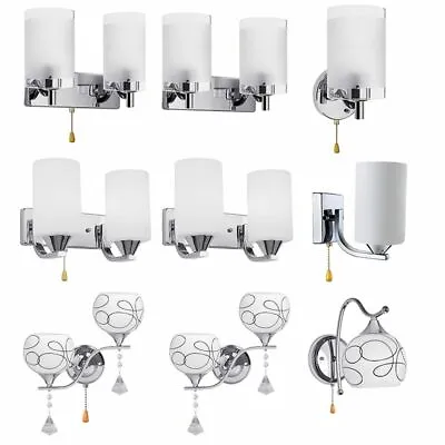 Modern Glass Wall Light Bulb LED Crystal Bedroom Sconce Lighting Lamp Fixture  • $19.42