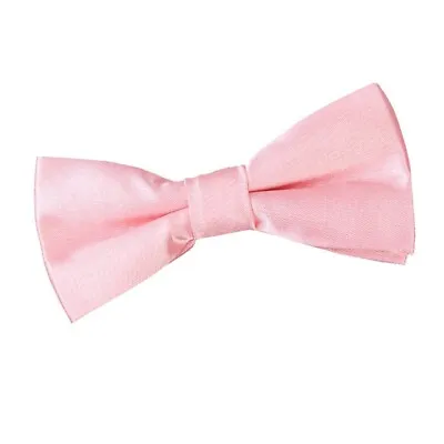 Baby Pink Satin Plain Solid Boys Kids Childrens Formal Pre-Tied Bow Tie By DQT • £5.49