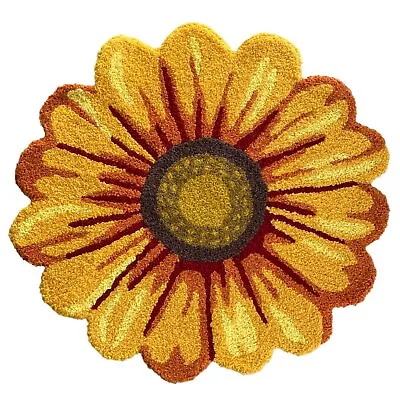 Sunflower Rug For Kitchen Bathroom Bedroom Living Room - Hand Woven Round Flo... • $46.92