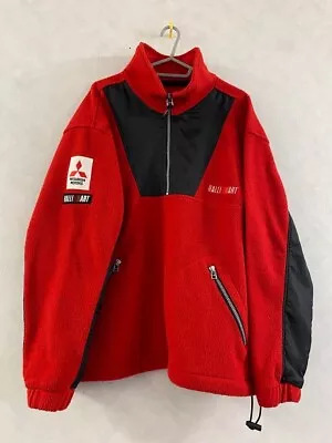 Mitsubishi Motors Racing Ralliart Fleec Rally Jacket Size M Red Black Vintage • $249.99