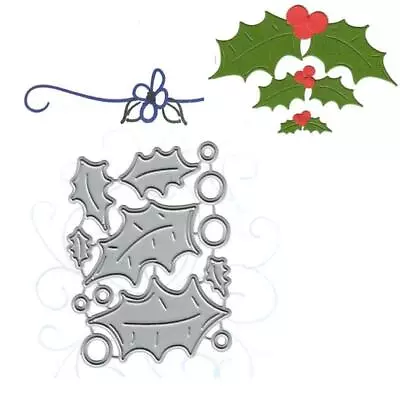 £3.25 • Buy Christmas Holly Metal Cutting Dies Stencil DIY Scrapbooking Album Paper Card