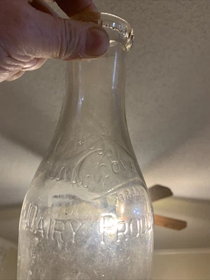 $12 • Buy Vintage Clover Brand Dairy Products Quart Milk Bottle Radford, VA. Virginia 👀