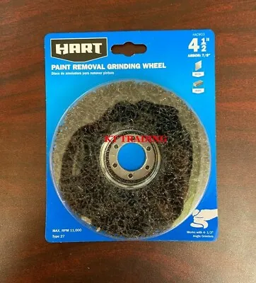 HART 4-1/2  PAINT REMOVAL GRINDING WHEEL For METAL WOOD Arbor 7/8  RPM 11000 • $19.95