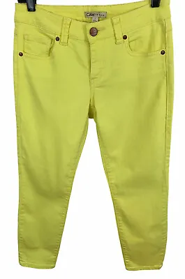 CAbi STYLE# 760 Limon Bree Yellow Cropped Skinny Stretchy Jeans Size 2 • $17