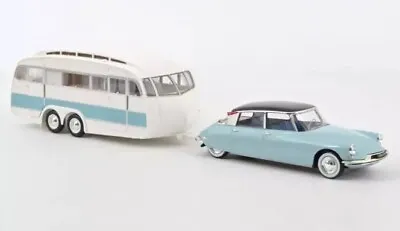 NOREV - CITROEN DS 19 1959 With Caravan Hénon Blue - 1/18 - NOREV181760 • £159.71