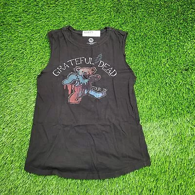 1973 Grateful-Dead Rock Band Tank-Top Teens M 15x24 Tour-By-Tour Dancing-Bear • $18.77