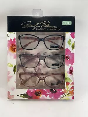 Marilyn Monroe 3-PACK Premium Reading Glasses Readers +2.00 NEW  • $29.99