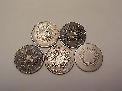 Lot Of 5 Silver Coins - Mexico - 8 Reales (1831 1835 1845 1897 ND) • $123.19