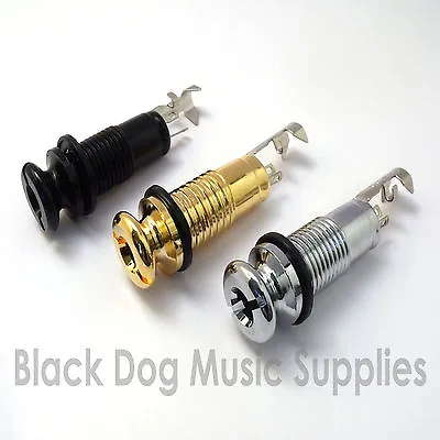 £6.99 • Buy Acoustic Guitar Jack Input End Pin Chrome Black Or Gold