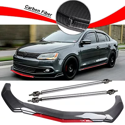 Front Bumper Lip Spoiler Splitter Body Kits Strut Rod For VW Jetta MK6 MK7 • $99.99