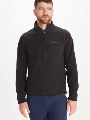 MARMOT Men's Black Rocklin 1/2 Zip Pullover Fleece Jacket NEW Small • $37.99