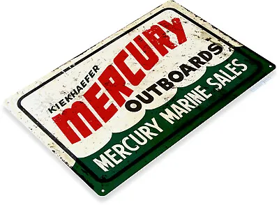 Mercury Outboard Motors Boat Sales Marina Retro Logo Fish Decor Metal Tin Sign • $17.99