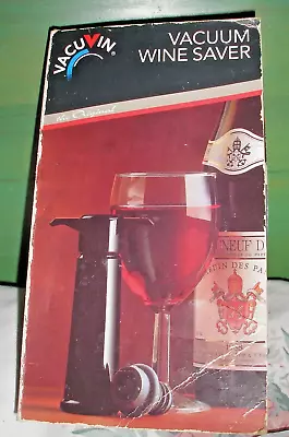 VACU VIN VACUUM WINE SAVER UNUSED VINTAGE IN ORIGINAL BOX. Made In Holland • £12.50