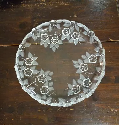 Mikasa Carmen 12 1/8  Round PRETTY Platter Tray Embossed Flowers Frosted Leaves  • $18.49