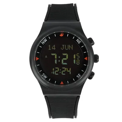 Modern Azan Muslim Black Watch Worldwide Prayer Time Compass Alarm Watch FFG • $31.32