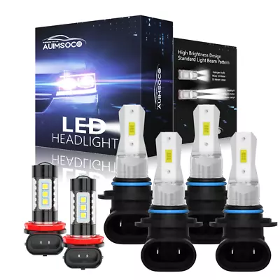 For 4-Door Mitsubishi Lancer 2008-2017 6000K LED Headlight + Fog Light Bulbs • $43.99