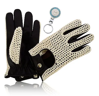 Classic Vintage Mens Driving Gloves Cycling Bike Quality Soft Genuine Leather • $12.32