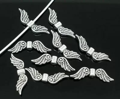 Tibetan Silver Angel Wing Spacer Beads 23mm X 7mm STY2 TS • £2.75