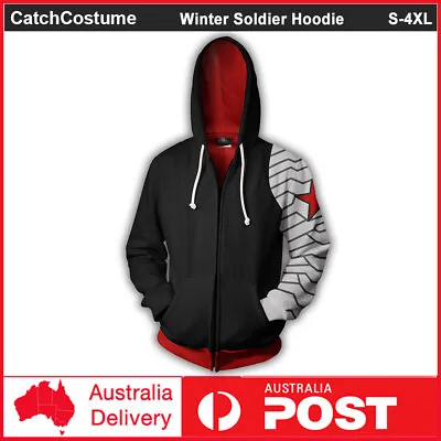 Avengers Winter Soldier Bucky Barnes Cosplay Hoodie 3D Print Sweatshirt Coat • $38.89