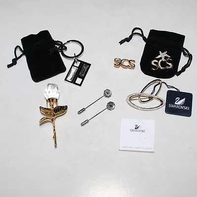 Lot Of 7 Swarovski Crystal Pins And Keychain Jewelry Brooch • $39
