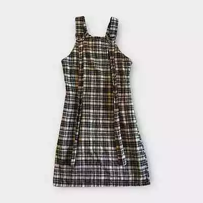 Tartan Pinafore Mini Dress - The Ragged Priest (XS) • £18