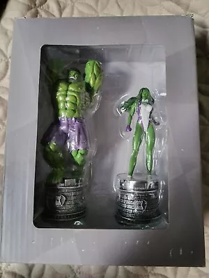 Marvel Chess Collection Hulk And She Hulk Figurine Set In Box Pre Owned • $45.99