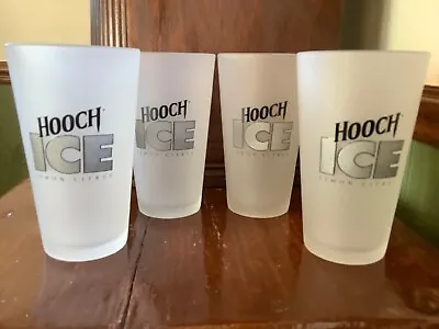 Set Of 4 Vintage Hooch Ice Lemon Citrus Frosted 6” Glasses Tumblers • £19