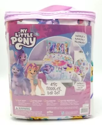 My Little Pony 4 Pc. Toddler Bed Set - Bedspread 2 Sheets & Pillowcase - New NWT • $29.88