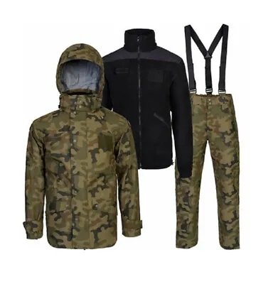 Army Ecwcs Goretex Jacket Fleece Jacket Pants Woodland Camouflage Large Short • £145.31