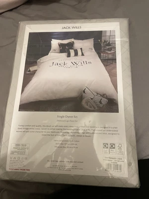£27.99 • Buy Teenagers Bedding Distressed Logo Vintage White Jack Wills Duvet Cover Set