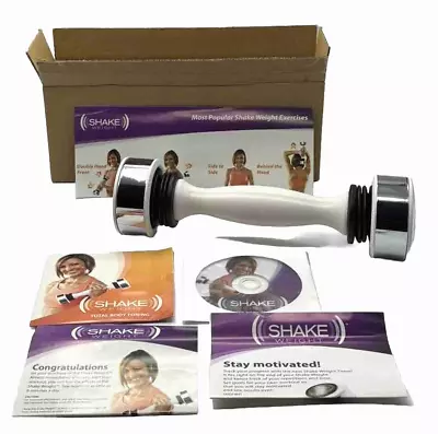 Shake Weight 2.5lbs White Work Out Equipment Gym Fitness Gear W/ CDs Exercises • $11.95