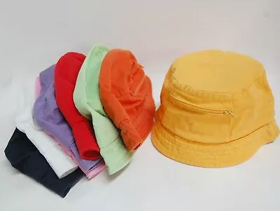 Adult Short Brim Cotton Unisex Bucket Hat M Size 58cm With Pocket Sydney Stock • $7.50