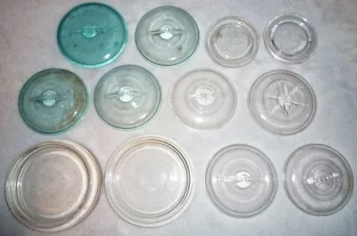 Mixed Lot 12 Vintage Glass Canning Mason Jar Small Mouth Insert Lids • $19.99