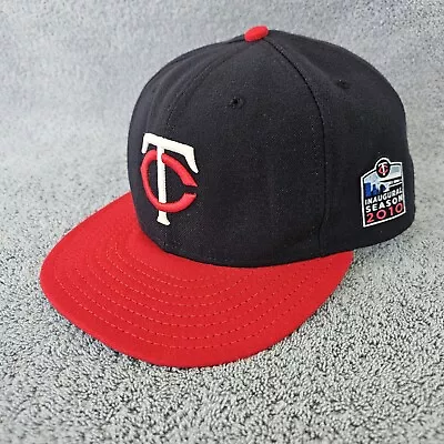 MN Twins 2010 Inaugural Season New Era Hat 7 1/2 5950 Fitted Navy Blue Red MLB • $29.99