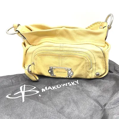B Makowsky Yellow/Mustard Leather Shoulder  Pocketbook Purse  Very  Soft Leather • $75