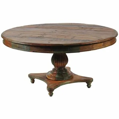 Trinidad Solid Reclaimed Wood 60  Round Dining Table In Multi-Color • $1260.49