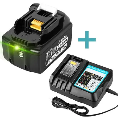 6.0Ah Battery + Charger For MAKITA 18V LITHIUM ION BL1860 BL1830 BL1850 BL1860B • $54.99