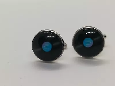 Vinyl Cufflinks Music Records Exclusive Black And Blue New In Box. • $14.99