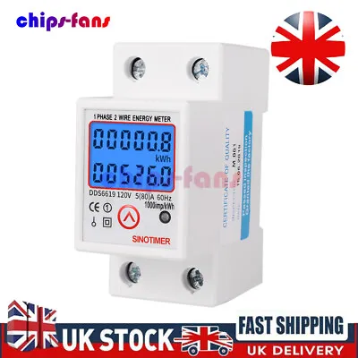 £13.19 • Buy Digital LCD Kwh Wattmeter Power Consumption Energy Meter Electric Din Rail 230V