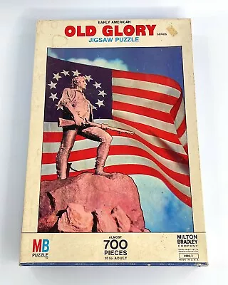 Milton Bradley Old Glory Jigsaw Puzzle Early American 700 PIECES 1975 Unopened • $19.99