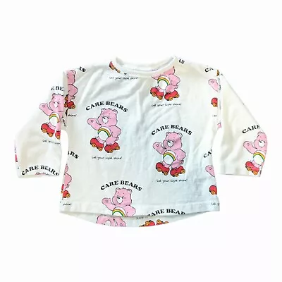 Zara Baby Girls Shirts 3-6 Months Long Sleeve Care Bears Retro Print 100% Cotton • $11.99