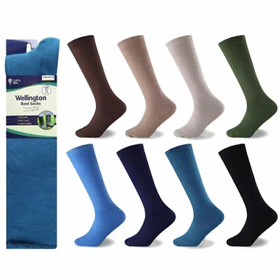 Mens Boys Wellie Boot Over Calf Socks Warmers Size 6-11 • £3.75