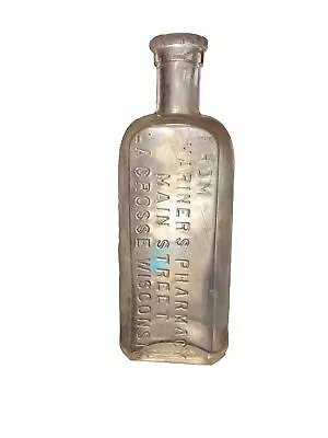 6.25 Lacrosse Wisconsin Mariners Pharmacy Main Street Druggist Bottle 1890’ • $17