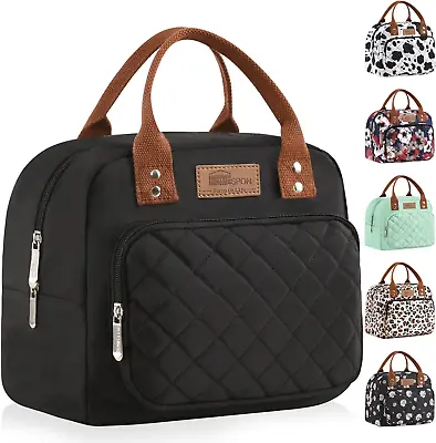 HOMESPON Insulated Lunch Bag For Women Men Ladies Work Adult Cool Tote Box Black • £15.61