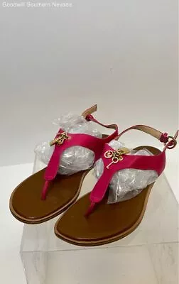Michael Kors Lock & Key Thong Women's Fuchsia Pink Sandals - Size 7.5M • $12.99