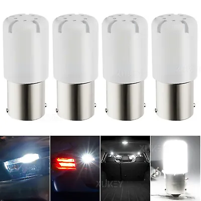 4x 1157 BAY15D 3030-SMD LED Tail Stop Brake Light Bulbs Super Bright 6000K White • $13.76