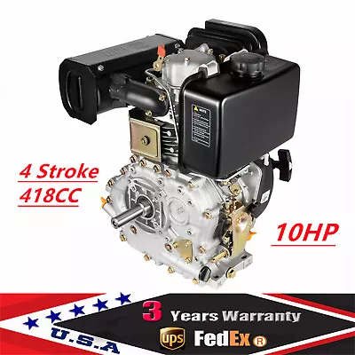 10HP 418cc 4-stroke Tiller Diesel Engine Single Cylinder Motor Air Cooling 186F • $449.10