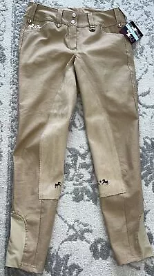 NWT Equine Couture Blakely Full-Seat Breeches - Beige Safari Size 28 • $29.99