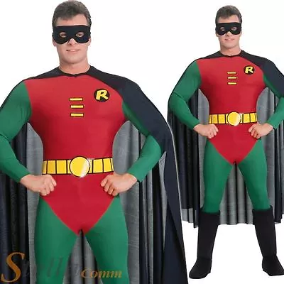£34.99 • Buy Mens Traditional Robin Costume Superhero Batman Adult Fancy Dress Outfit